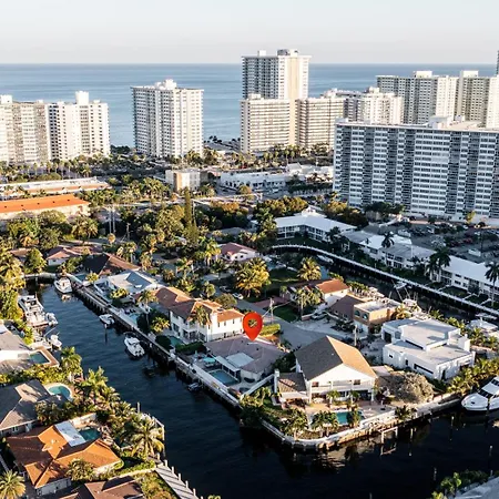 Waterfront Villa Heated Pool Spa Walk To Beach Fort Lauderdale Exterior photo